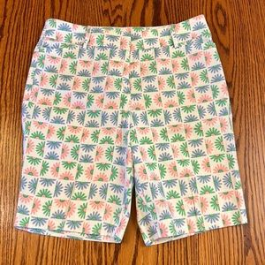 Talbots Women’s Perfect Floral Print White Bermuda Shorts Size 4P